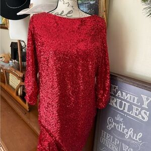 Elegant Red Sequin Dress 208.00